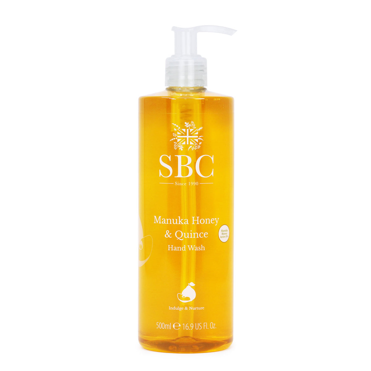500ml Manuka Honey & Quince Hand Wash on a white background