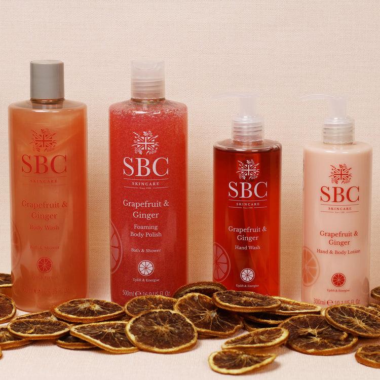 All Grapefruit & Ginger Products with dried grapefruit slices 