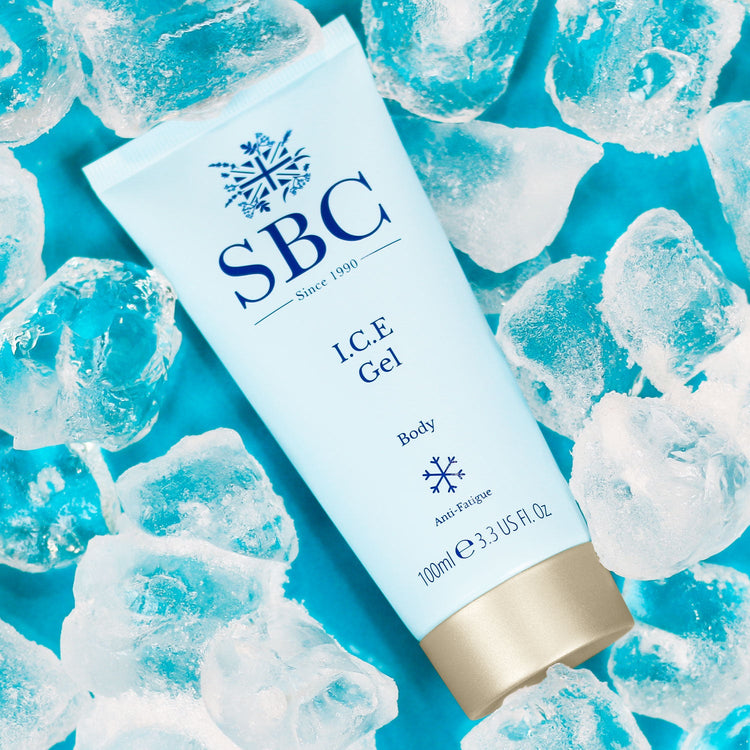 I.C.E Gel lying in a pile of ice