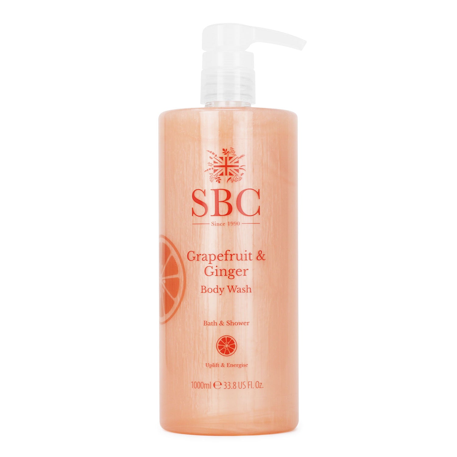 1000ml Grapefruit & Ginger Body Wash on a white background 
