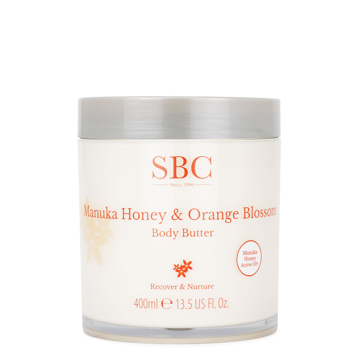 Manuka Honey & Orange Blossom Body Butter 400ml on a white background